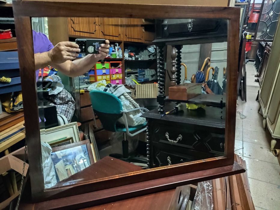 Varios Espelhos com moldura em madeira Vintage