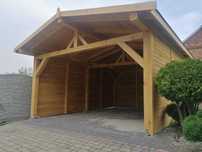 Wiata samochodowa, garażowa, drewniana