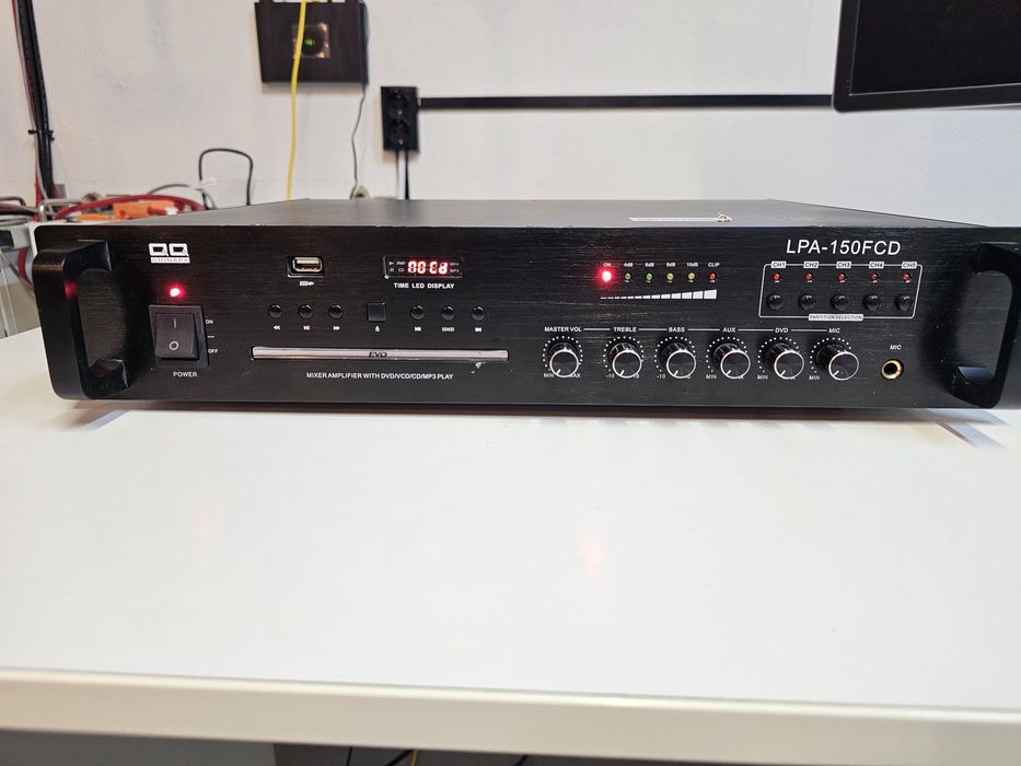 Підсилювач трансляційний QQ LPA 150FCD, з DVD/CD, на 5 каналів