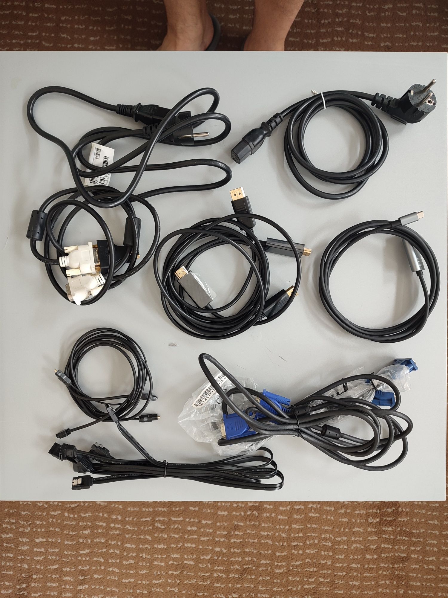 Набір дротів Displayport, USB type-c, HDMI, живлення пк, DVI-HDMI