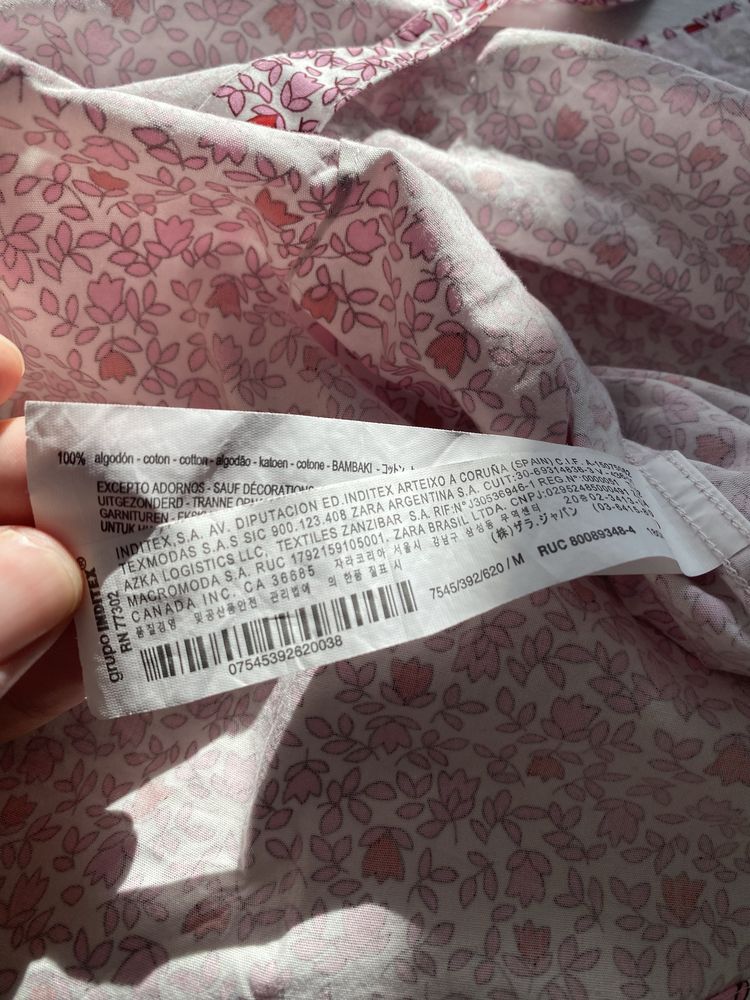 Koszula Zara M nowa print różowa Slim Fit