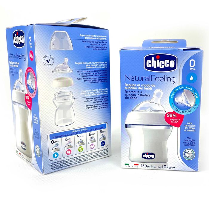 Biberões 0m, 2m, Chupeta 6-16m, Discos Absor. Amamentação - KIT CHICCO