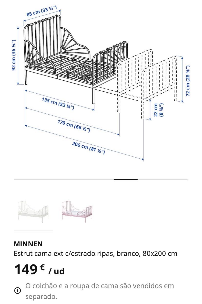 Cama Minnen com colchão Omsint