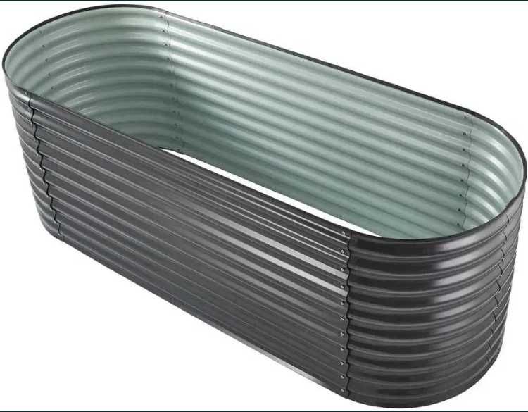 Metalowa donica ogrodowa 240x80x82 cm, owal