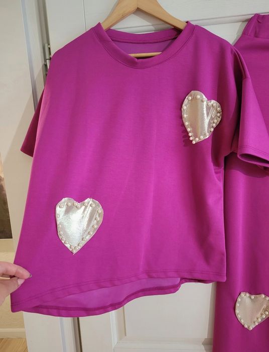 Komplet garnitur fuksja