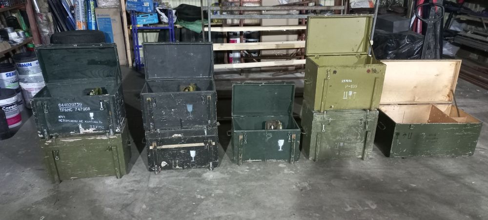Дерев'яні ящики, від військ. обладнання та б/к, сучасні та часів срср