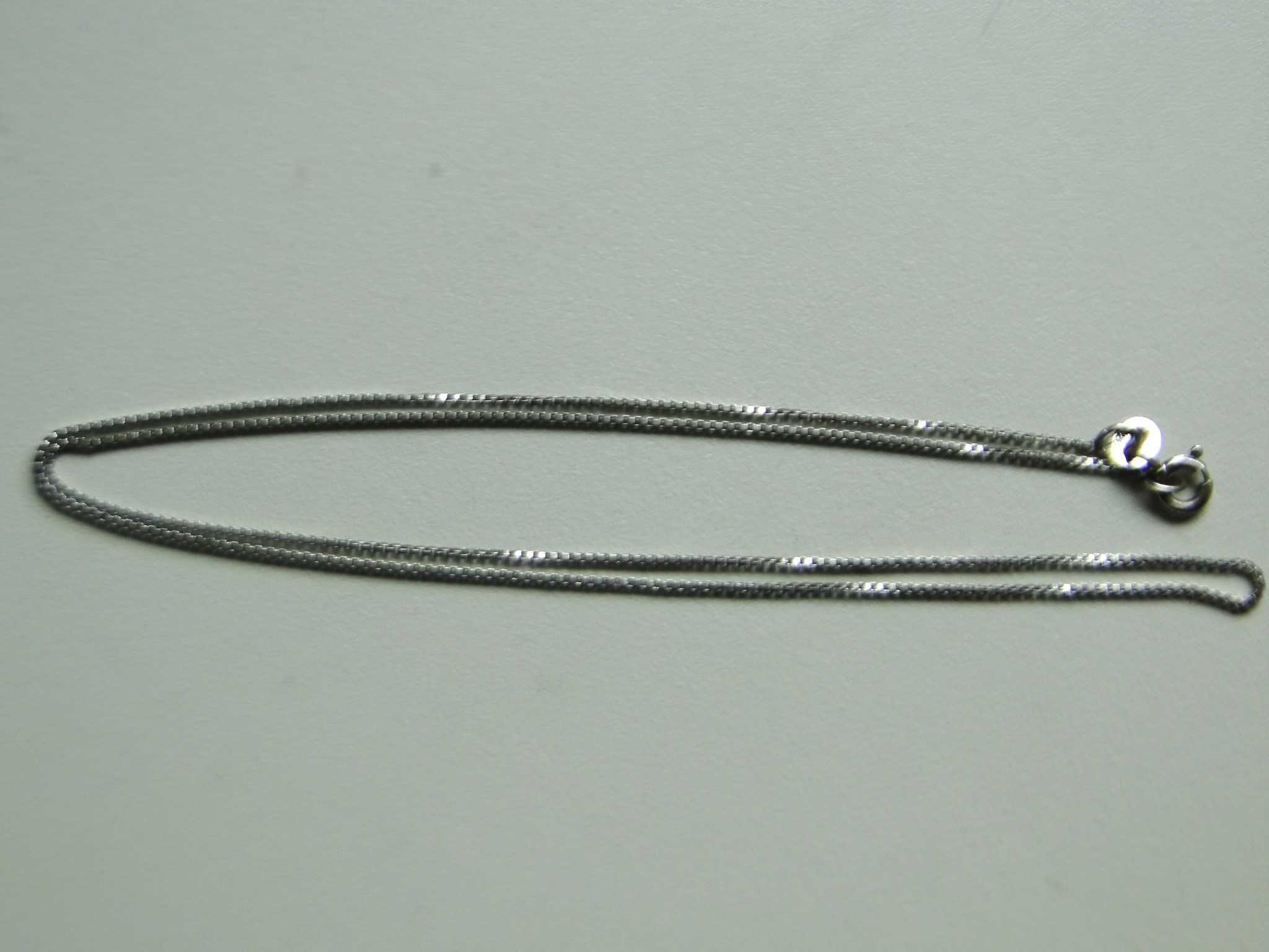 Fajny łańcuszek mocna kostka dł. 42 cm srebro 925