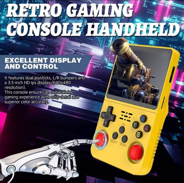 Nowa retro konsola R36S w kolorze transparent black