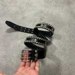 Vintage Pasek Skórzany Affliction Style Czaski Skull Belt Y2K 90s