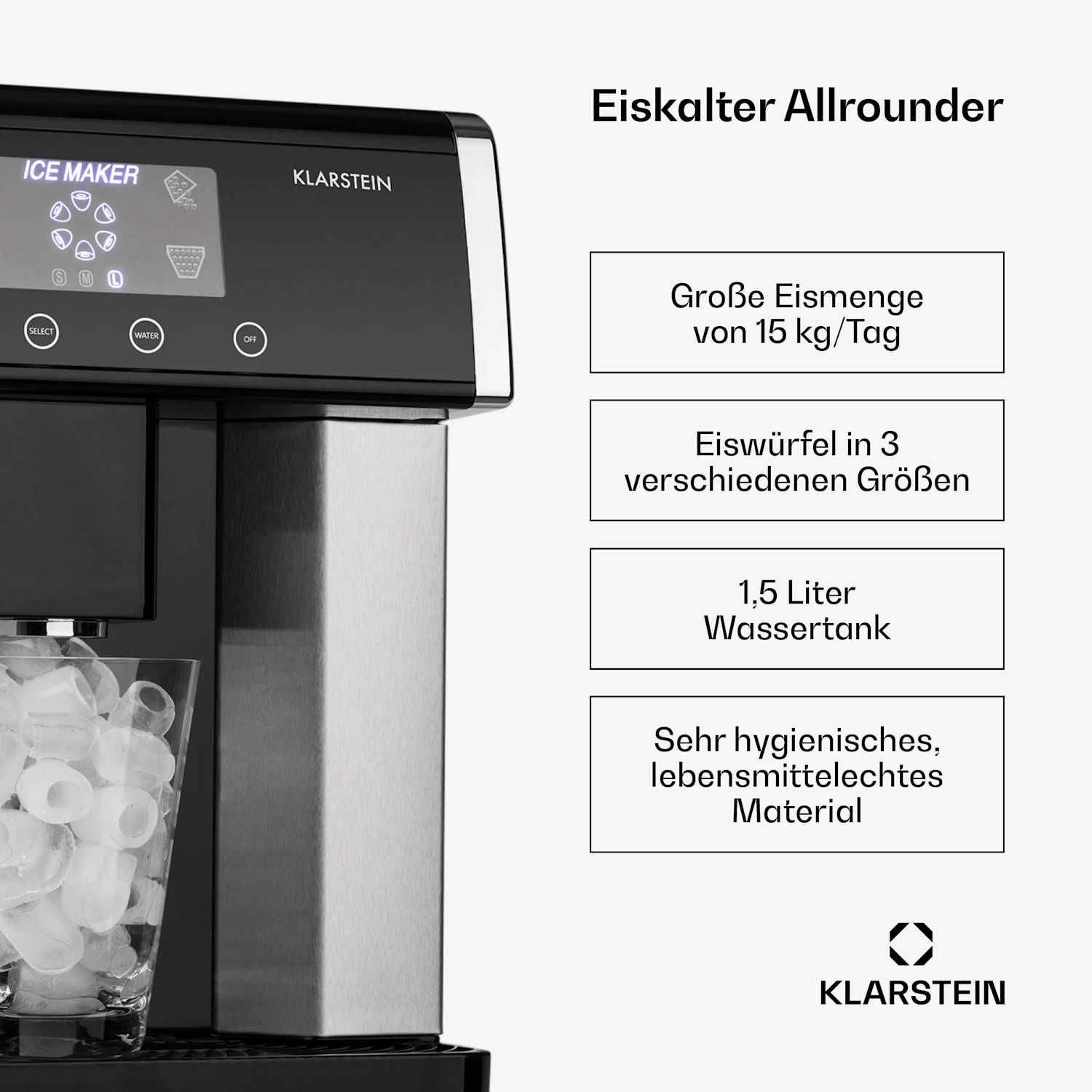 Ледогенератор льодогенератор льдогенератор Klarstein Eiszeit 15кг