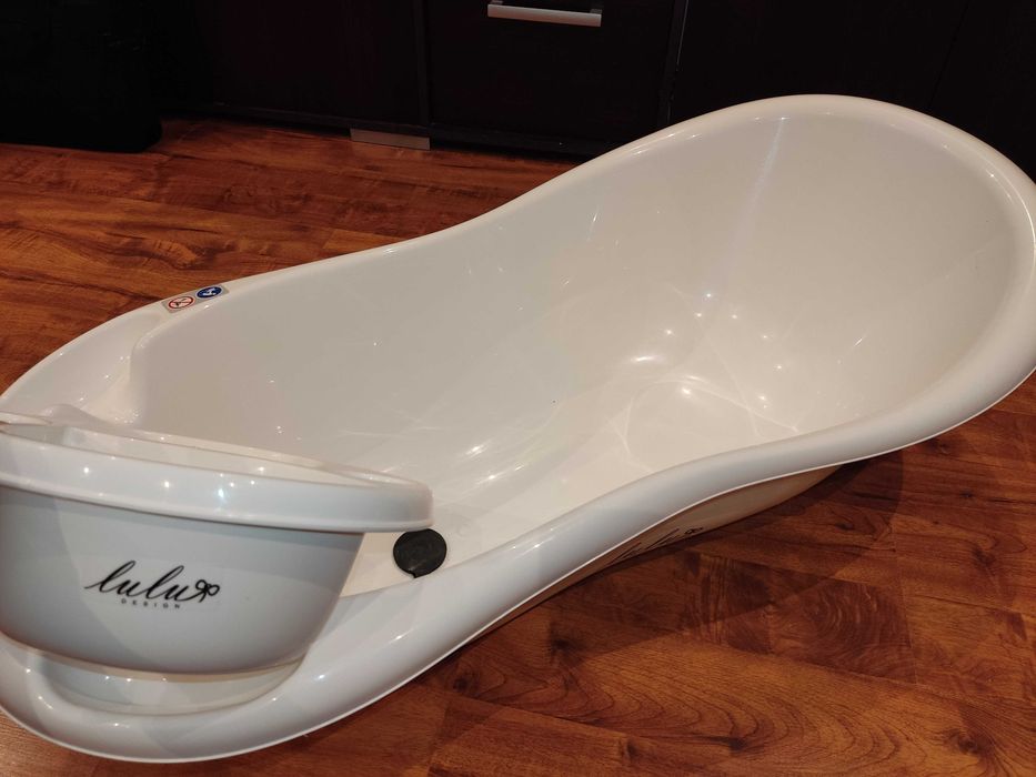 Wanienka do kąpieli dla niemowląt 100 cm ze stelażem korek LULU Design