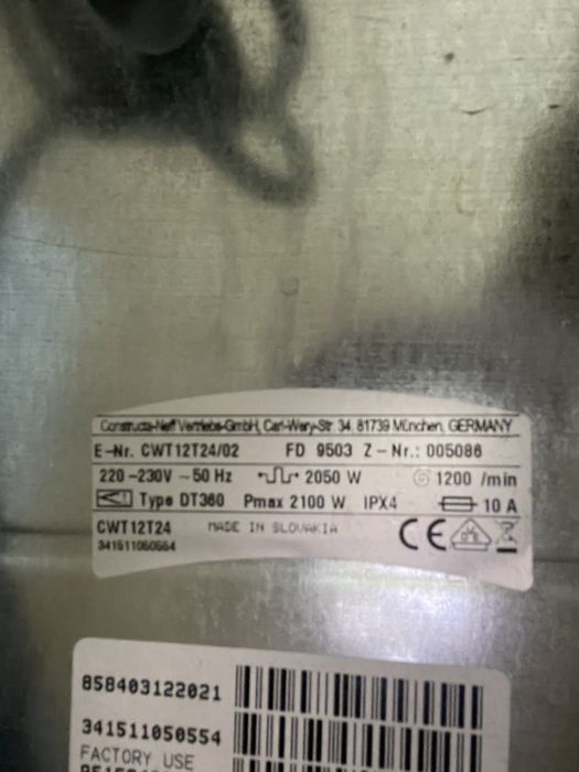 Пральна машина Constructa CWT12T24/02