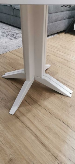 Okrągły biały stół rozkładany VEGAS Meble Pomorskie 100 cm + 3 wkładki