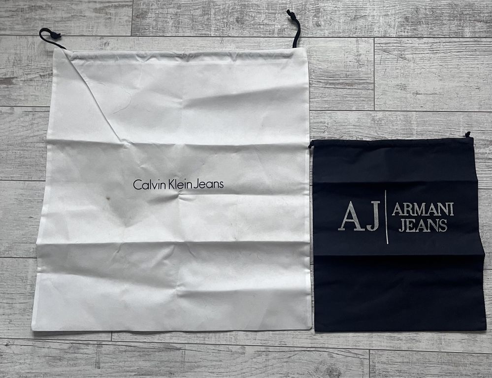 Armani jeans + calvin klein 2 worki przeciwkurzowe