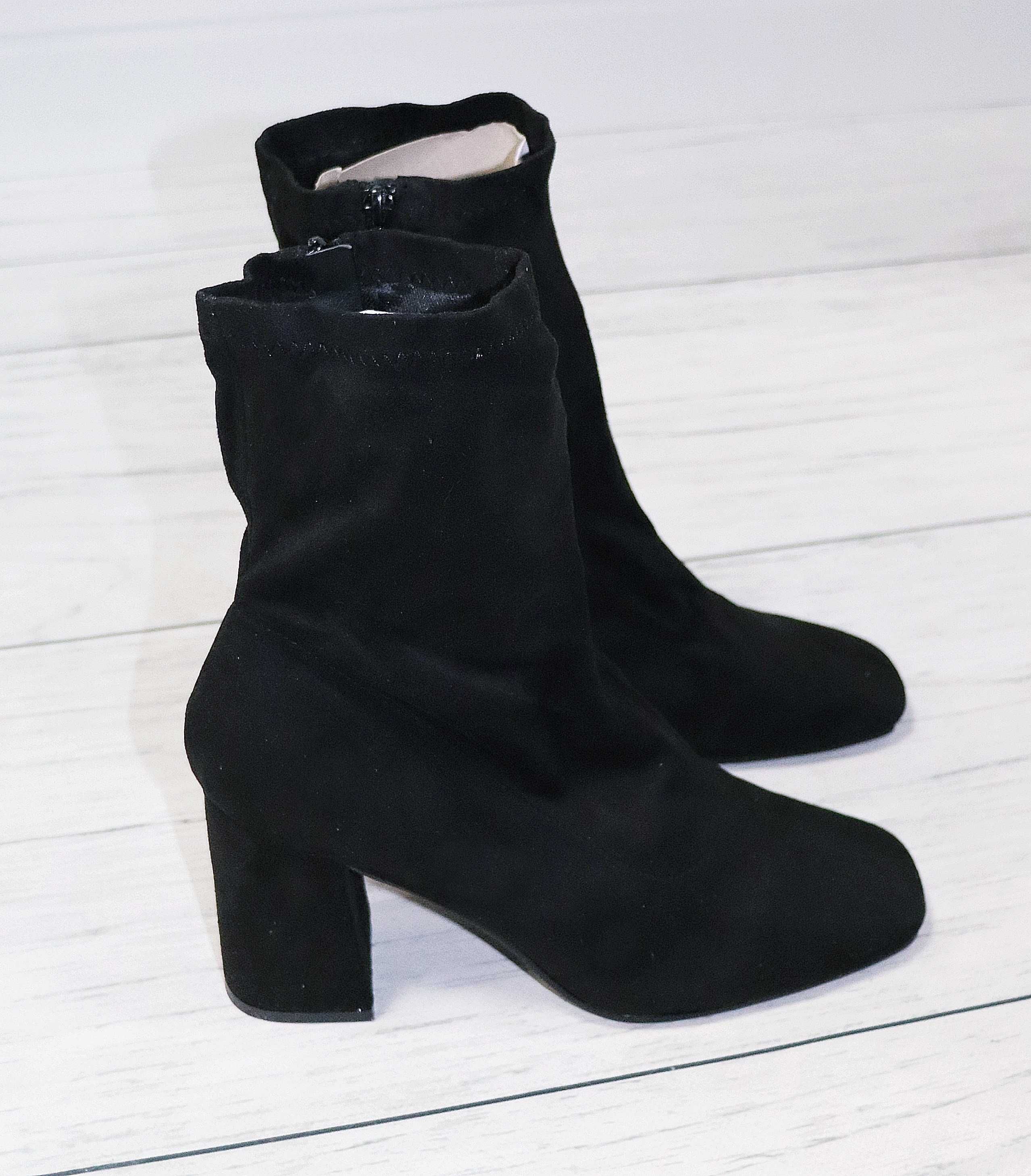 Nowe czarne botki skarpeta Boohoo r. 41