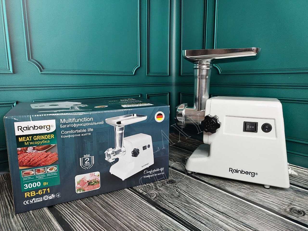 Акция! Мясорубка 3000W Электро-мясорубка Rainberg Без предоплат.