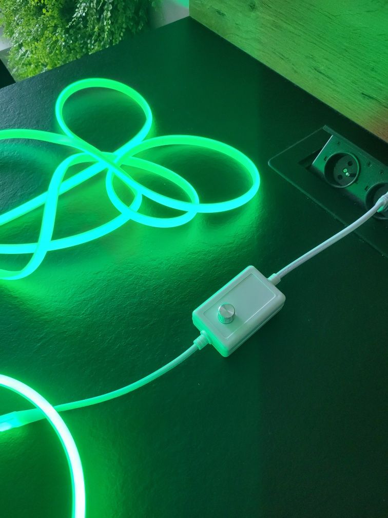 Zielony LED 6m, gumowy
