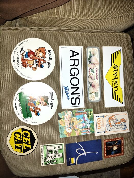 Stickers variados autocolantes antigos vintage
