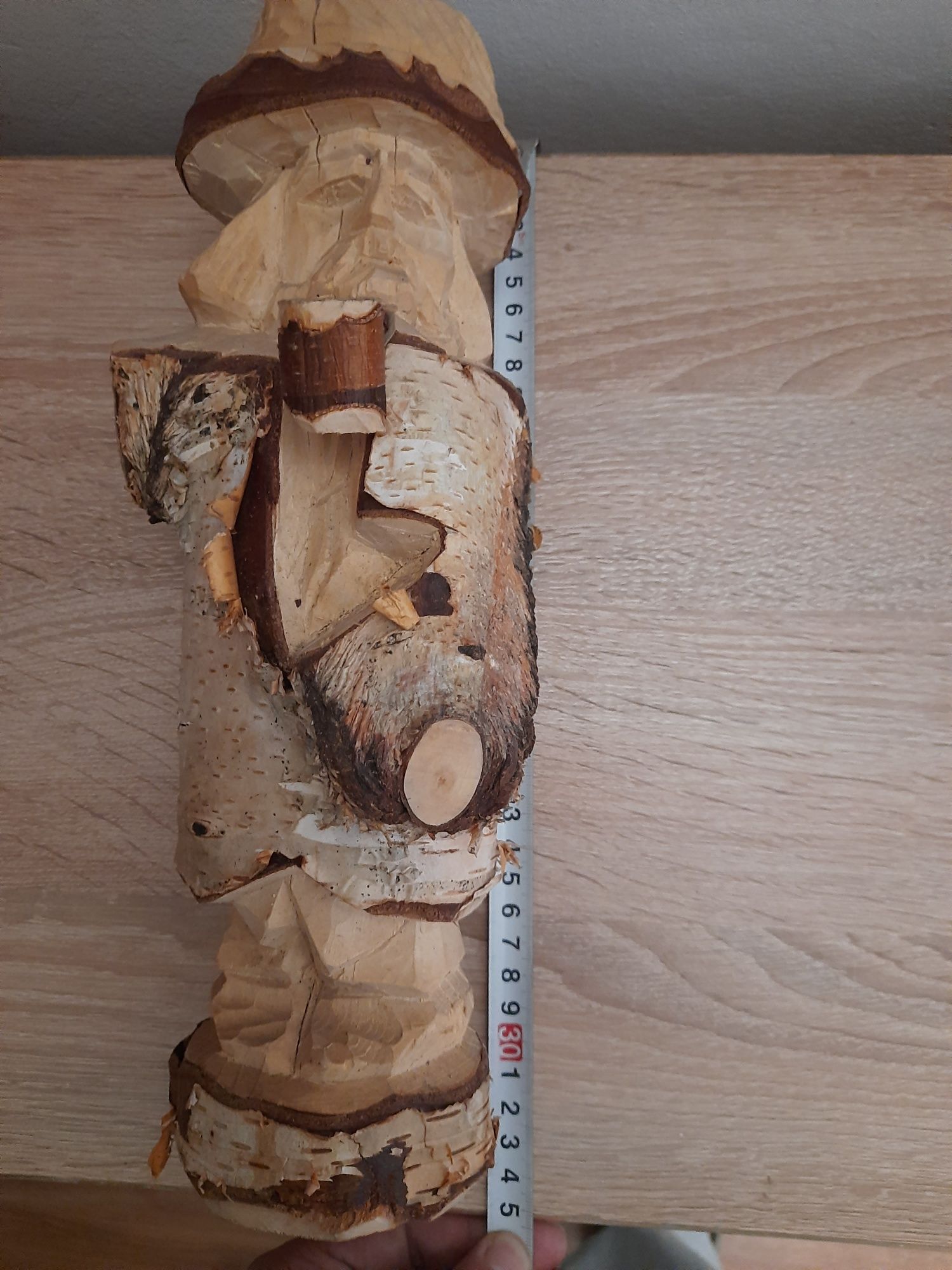 Rzeźba w brzozie Rękodzieło Hand Made Góral z Fajką Podhale Zakopane