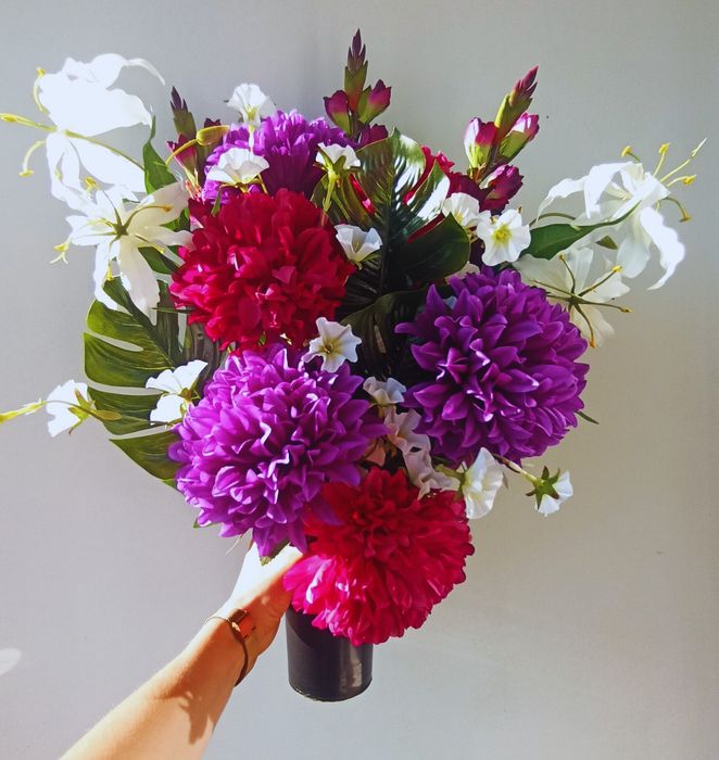 Stroik Serce I Bukiet Do Wazonu – Komplet Premium Na Cmentarz