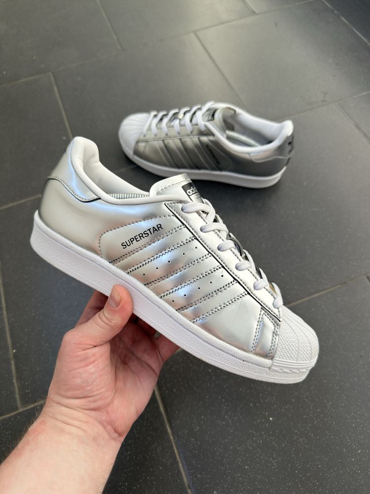 Кроссовки Adidas Superstar серебро | Оригинал 10/10 | 39 Унисекс