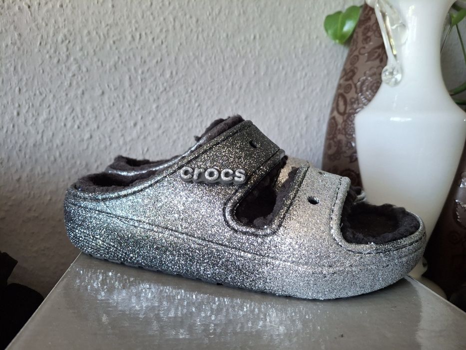 Crocs  piękne brokatowe klapki 38