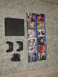 PlayStation 4 500gb + 2 pady, 12 gier