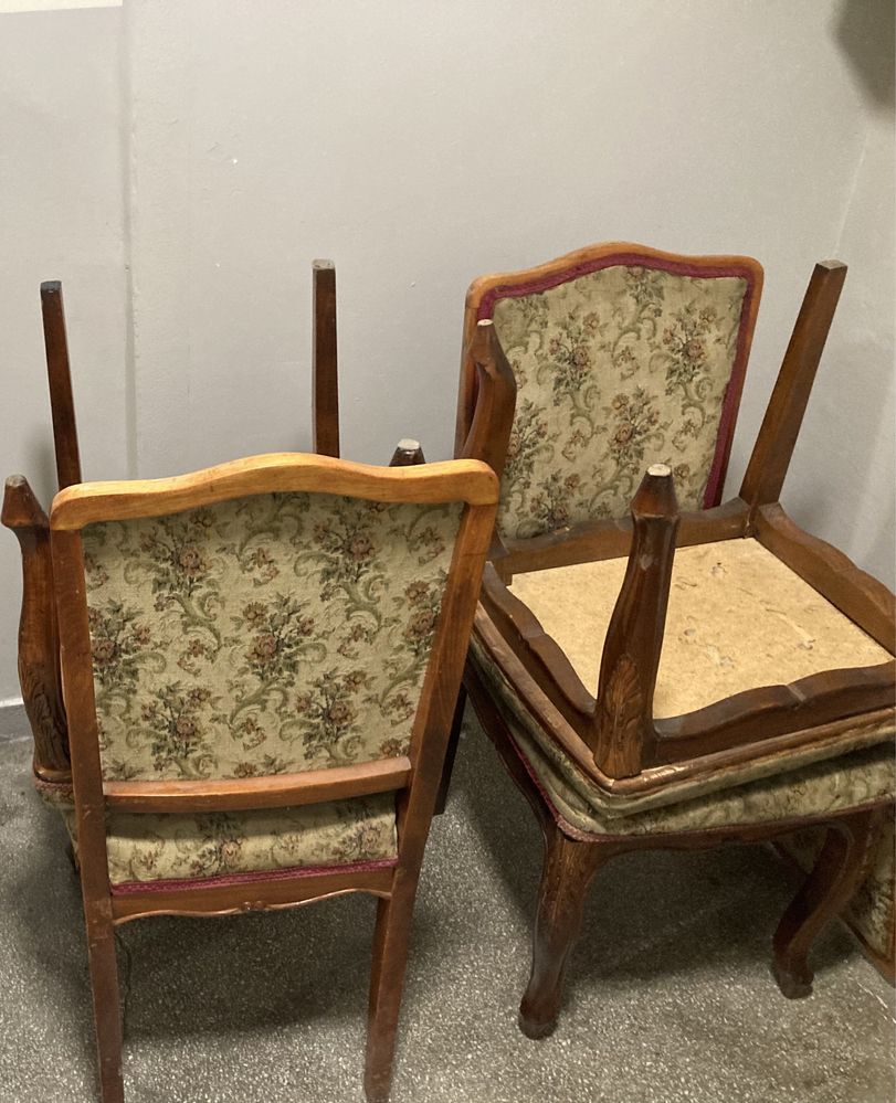 KOMPLET 4 krzeseł Ludwik Ludwikowskich RETRO vintage do renowacji