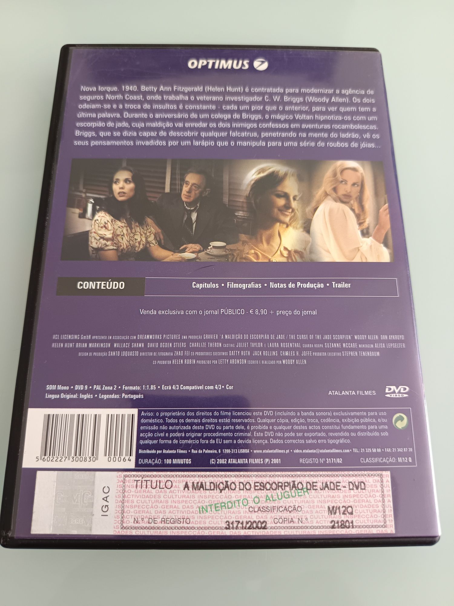 DVD a maldição do escorpião de jade