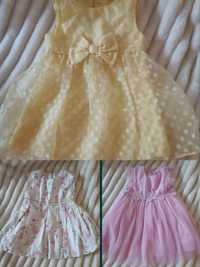 Святкові сукні плаття 9-12 місяців 80р рожева біла жовте плаття