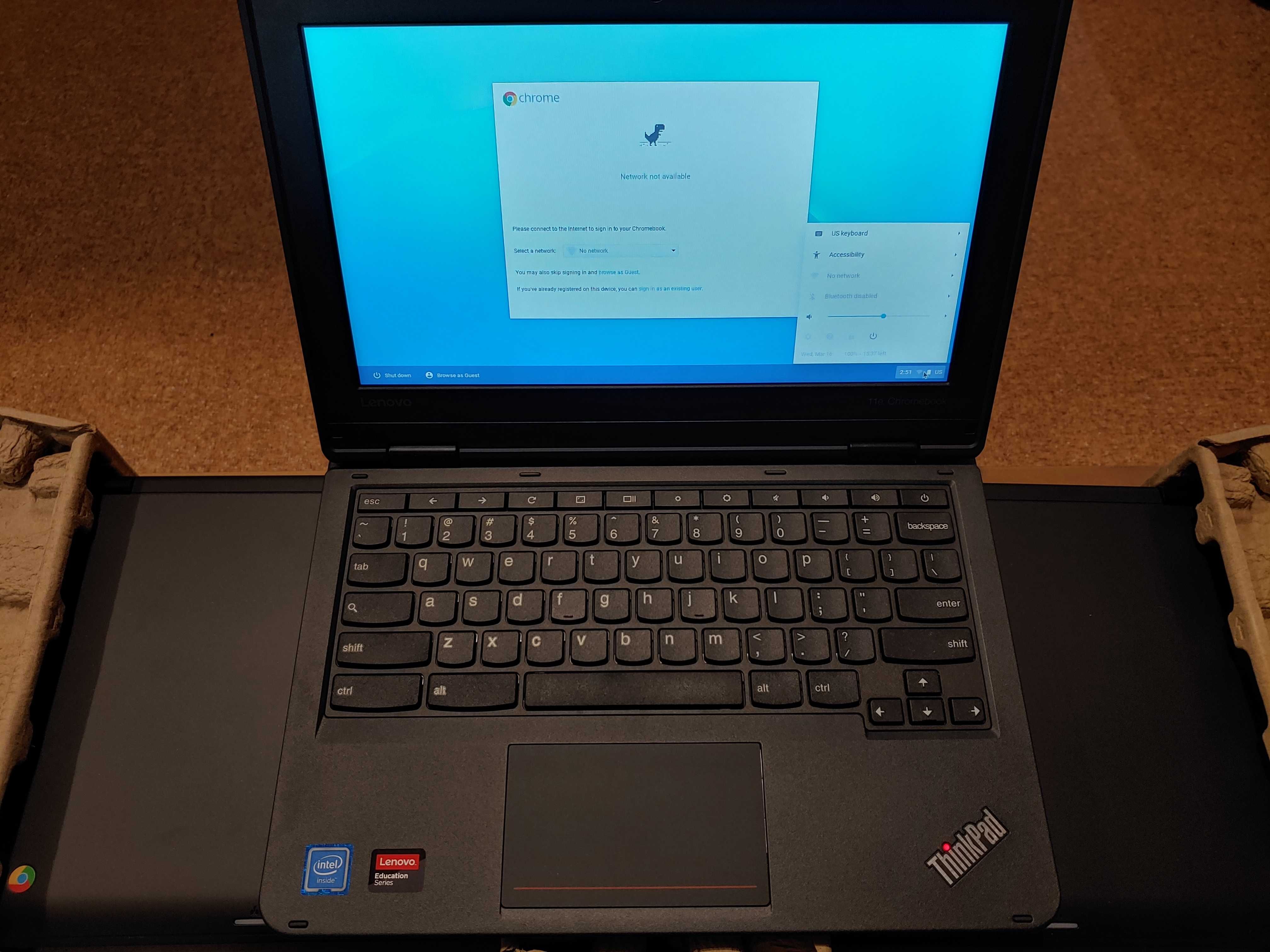 Chromebook Lenovo ThinkPad 11E 11.6", 1.83Ghz, 4GB RAM, 16GB SSD