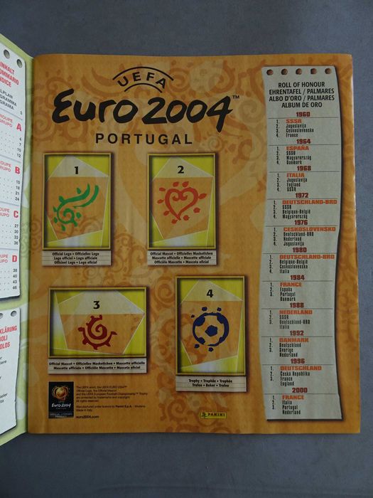 Caderneta de cromos vazia futebol Euro 2004 - Panini