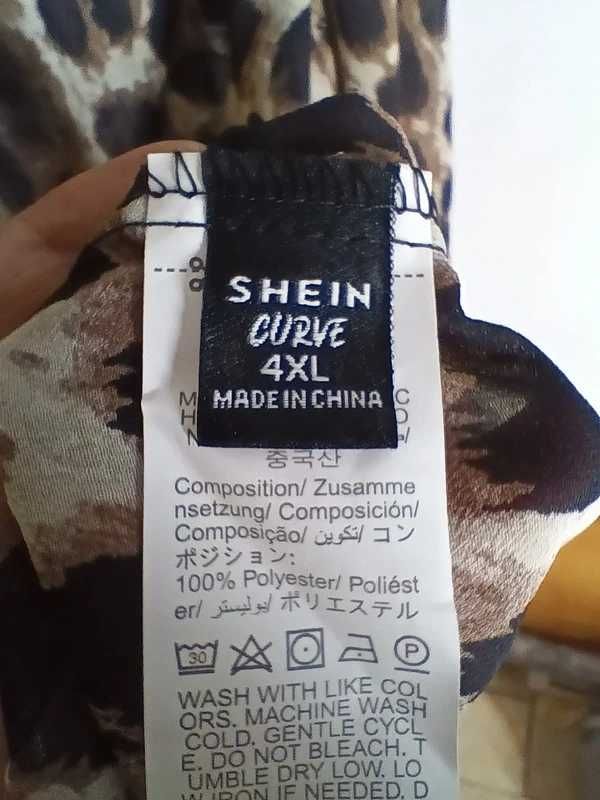 Zwiewna bluzka w panterkę SHEIN Curve 4XL