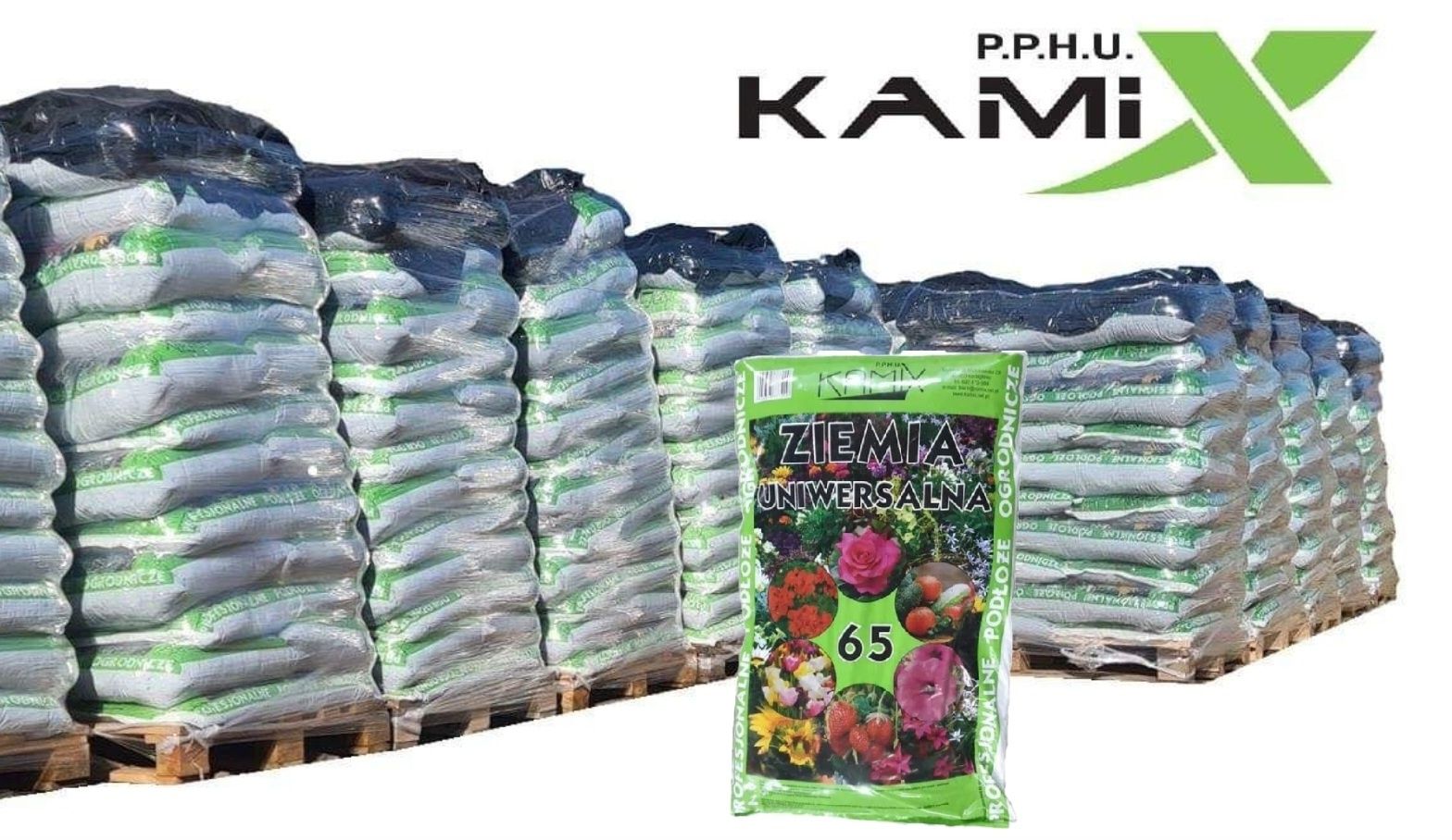 Ziemia kwiatowa 65l (PALETA)  torf, uniwersalna ogrodnicza PRODUCENT !