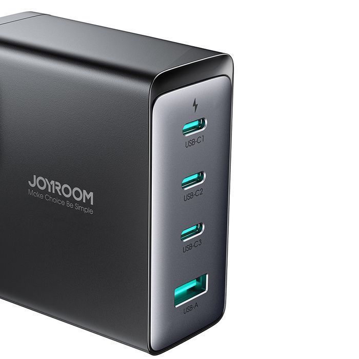 Ładowarka Joyroom JR-TCG05EU USB-C/A 140W + Kabel USB-C 240W, Czarna