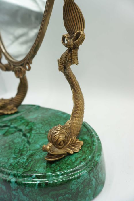 LUSTRO stojące brąz z porcelaną