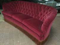 Sofá Banana Oval de Palácio Veludo Capitoné 195cm Novo 40’s Dinamarca