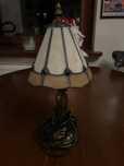 Stylowa lampka stołowa/nocna witrażowa – retro / vintage