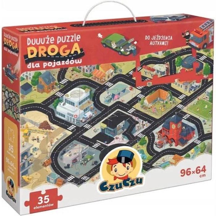 Duuuże puzzle z dziurką Droga dla pojazdów pudełko,330x280x70 mm