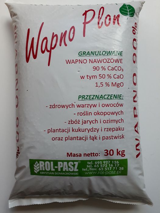 Wapno granulowane z magnezem 90% CaCo3 30kg dolomit nawóz wapniowy