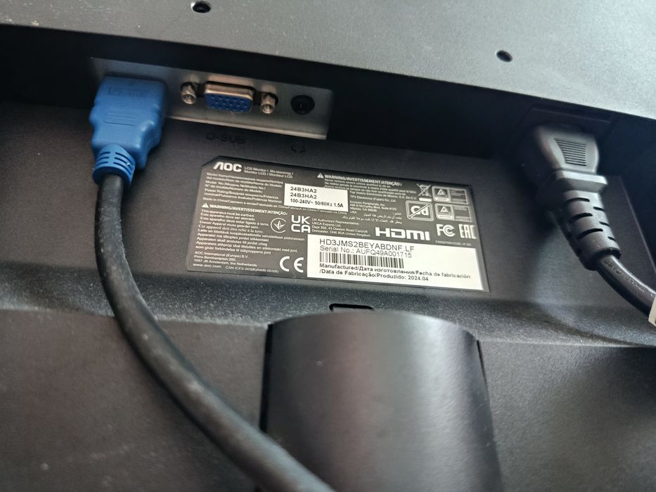 Monitor AOC 24B3Ha2 (24'' - Full HD - IPS - 1 ms - Preto)