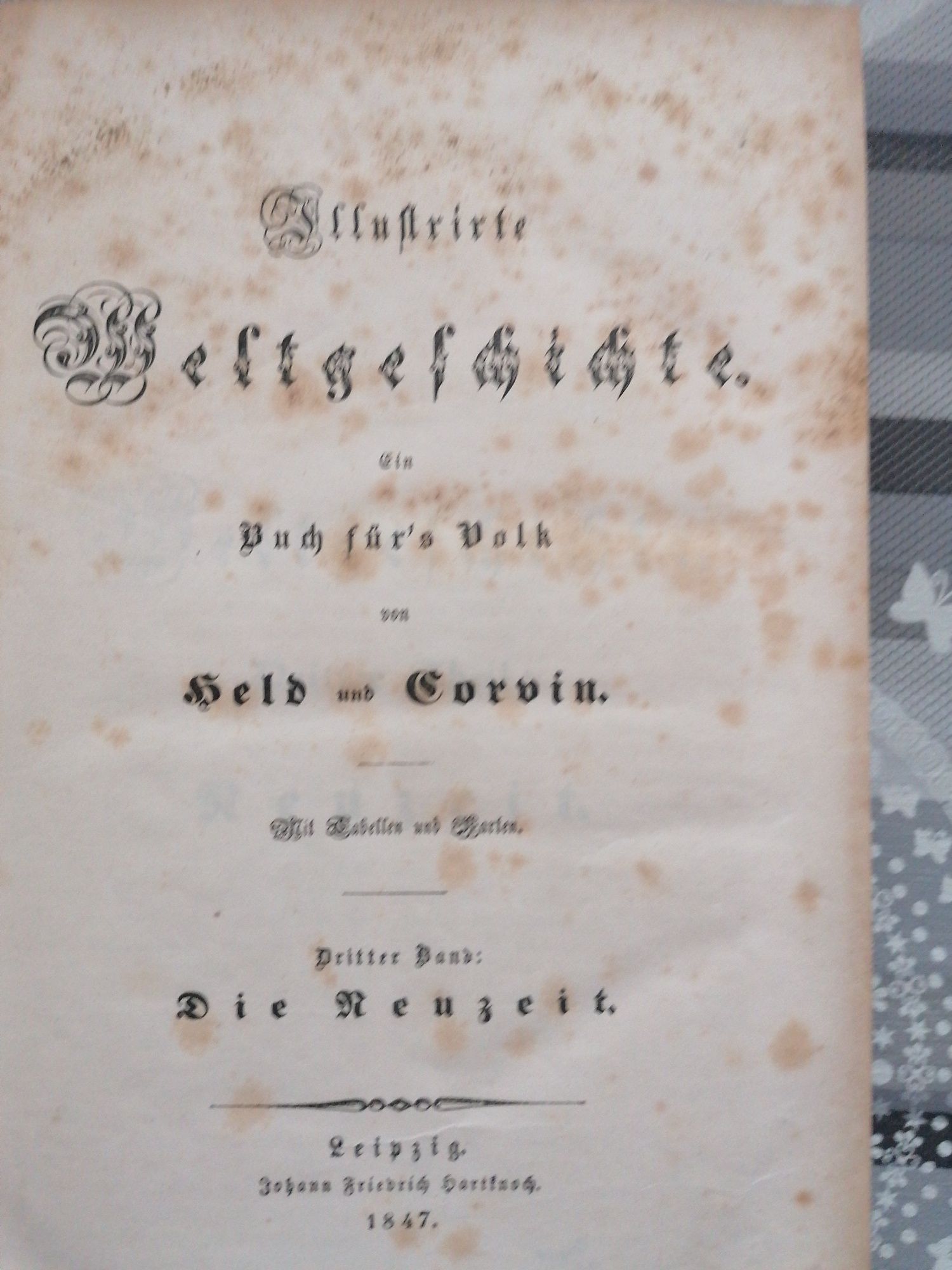 Książki "Weltgeschichte" 2 tomy 1846,1847!!!