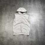 MĘSKA Bluza KAMIZELKA Biała Bawełna Hodie z Kapturem Logo Plecy Adidas