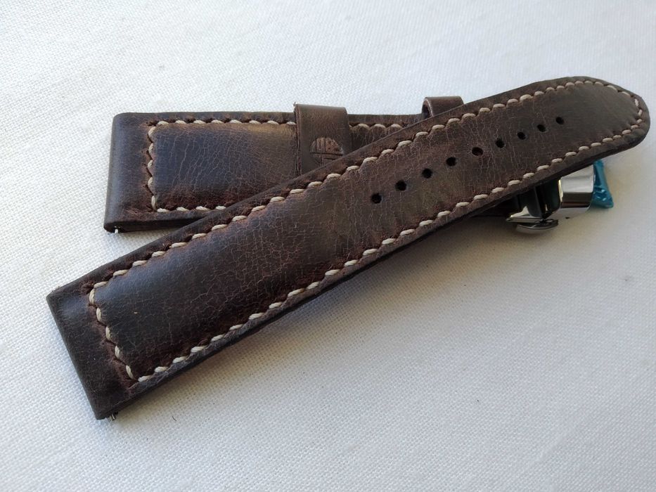 Pasek skórzany do zegarka Vintage 22 / 20mm - zapięcie motylkowe