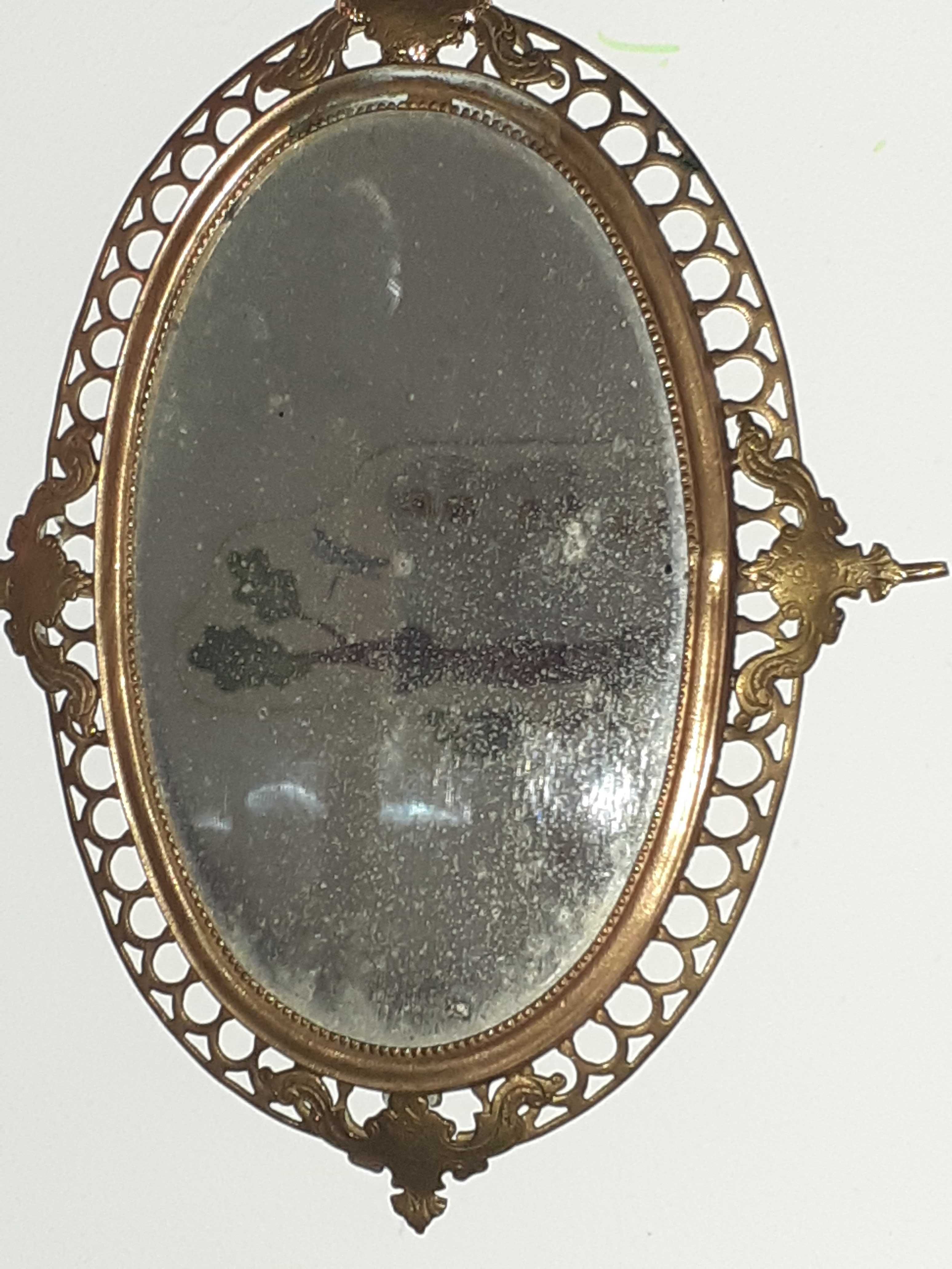 Espelho Antigo c/ Moldura em Latão Rendilhado