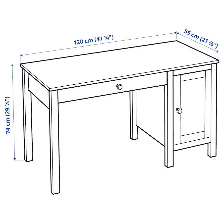 HEMNES Biurko, czarnobrązowy, 129x55cm 403.397.92