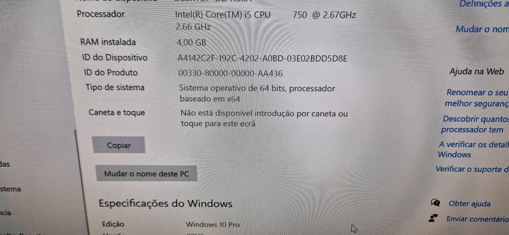 Apple iMac 11,1   i5 750  4GB Ram 27 polegadas com Windows