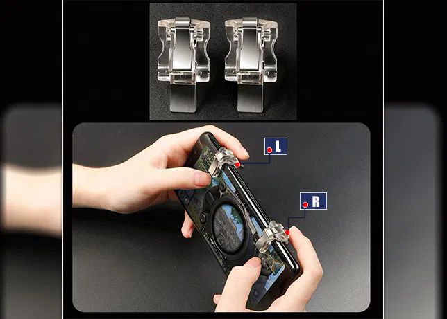 Gatilhos para jogos no telemovel – Tecido tactil para dois polegares