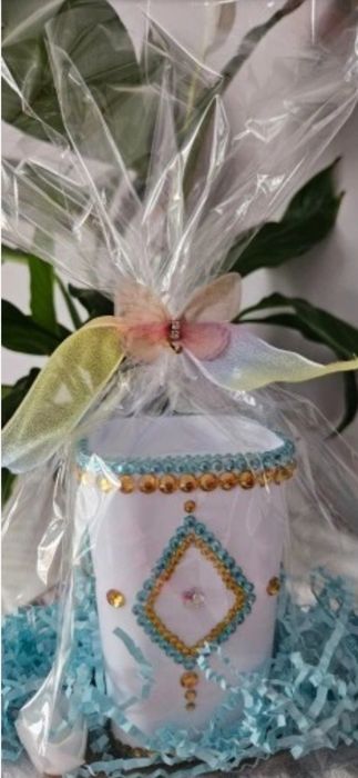 Zestaw łazienkowy na umywalkę ręcznie zdobiony