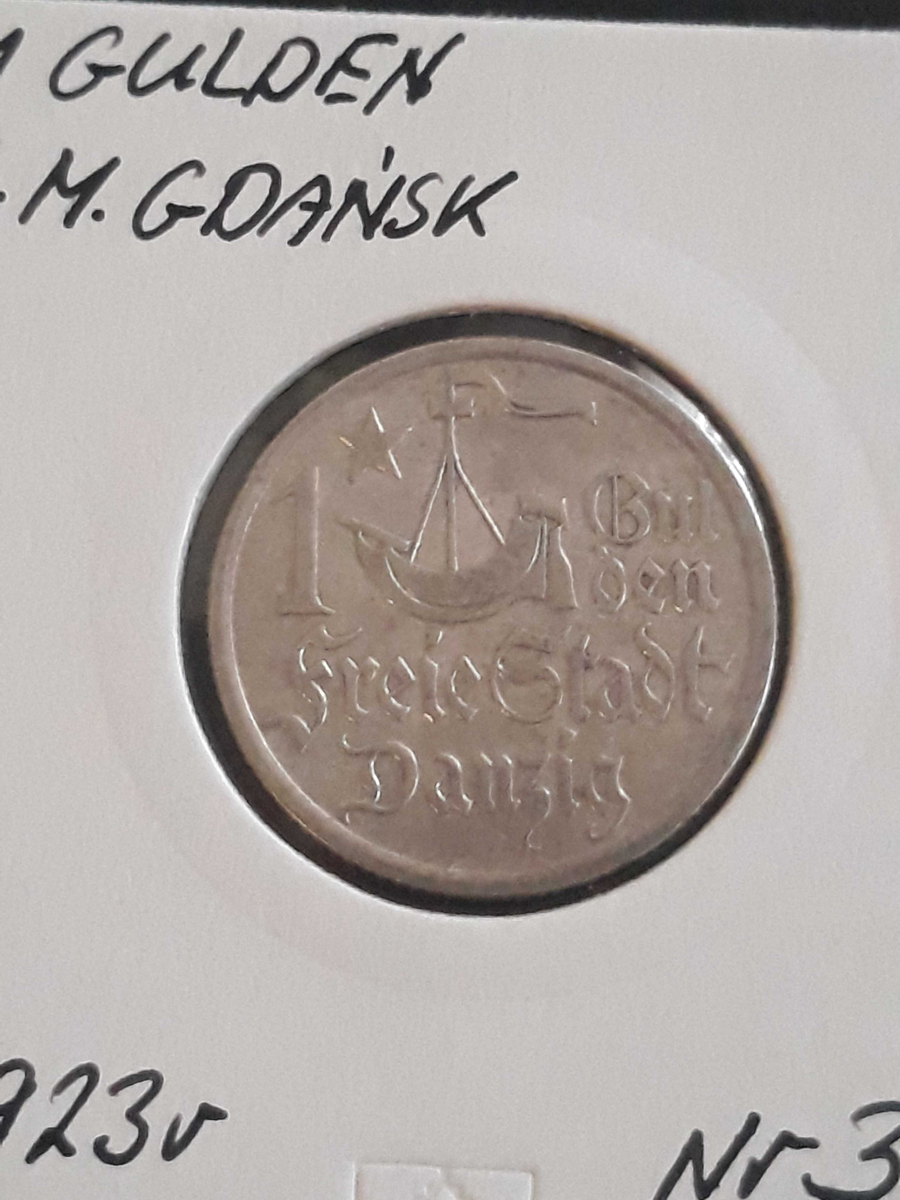 1 Gulden Wolne Miasto Gdańsk 1923 r. - nr. 3- Piękny-oryginał